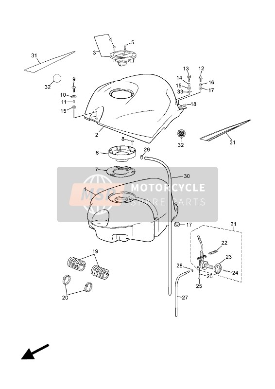 9046711X0200, Clip, Yamaha, 2